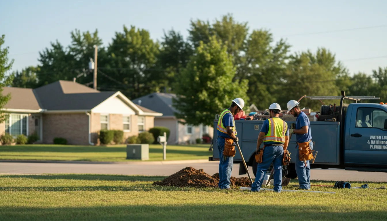 Residential water line and bathroom plumbing service in Langley, AR